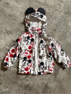 Disney Mickey Mouse Hooded Jacket in Red, Black & Gray